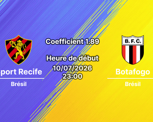 Pronostic Sport Recife Botafogo – Ilha do Retiro Recife, Campeonato Brasileiro Série B, 10 juillet 2026