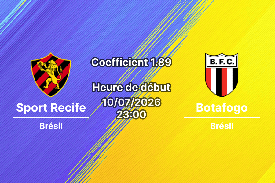 Pronostic Sport Recife Botafogo – Ilha do Retiro Recife, Campeonato Brasileiro Série B, 10 juillet 2026
