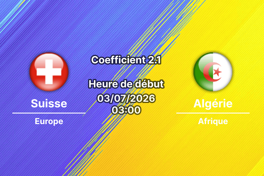 Pronostic Suisse Algérie – BC Place Vancouver, 16e de finale Coupe du Monde 2026, 3 juillet 2026