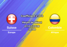 Pronostic Suisse Colombie – BC Place Vancouver, 8e de finale Coupe du Monde 2026, 7 juillet 2026