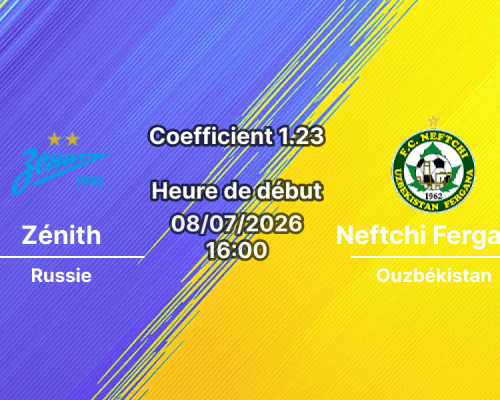 Pronostic Zénith Neftchi Fergana – Stade de Saint-Pétersbourg, Amical de présaison, 7 juillet 2026
