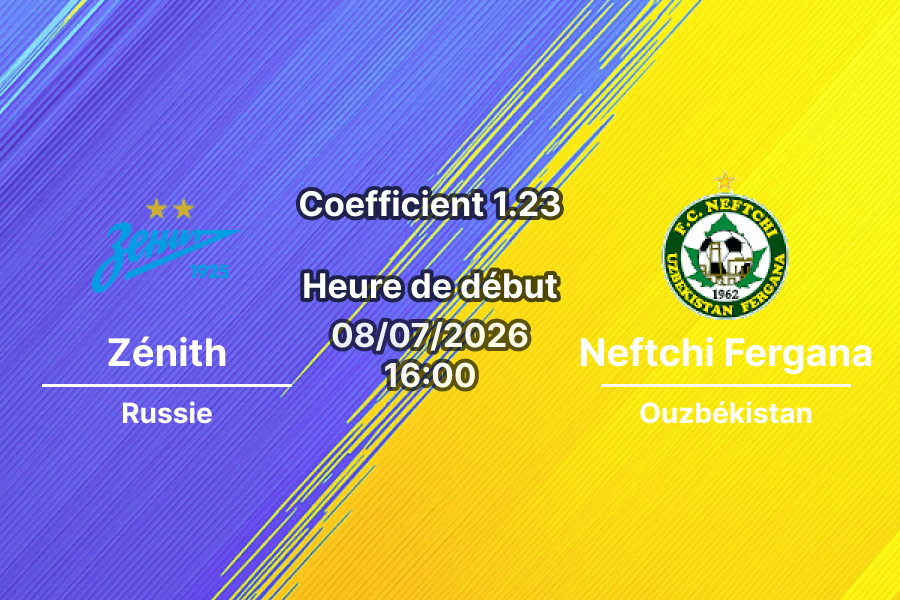 Pronostic Zénith Neftchi Fergana – Stade de Saint-Pétersbourg, Amical de présaison, 7 juillet 2026
