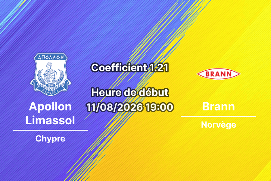 Pronostic Apollon Limassol Brann — stade Alphamega, Kolossi, Ligue Europa Conférence 2026/27, 11 août 2026