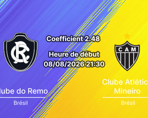 Pronostic Clube do Remo Atlético Mineiro – Mangueirão Belém, Brasileirão Série A Journée 22 8 août 2026