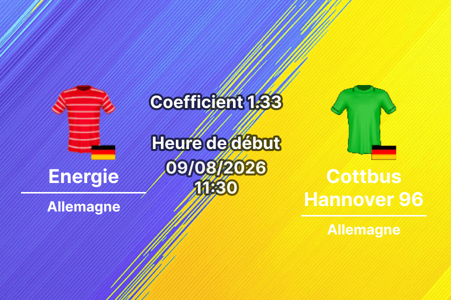 Pronostic Energie Cottbus Hannover 96 – LEAG Energie Stadion, Cottbus, 2. Bundesliga Journée 1 9 août 2026