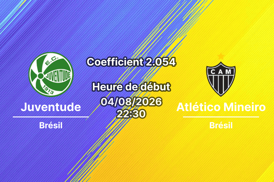 Pronostic Juventude Atlético Mineiro – Estádio Alfredo Jaconi, Caxias do Sul, Copa do Brasil 1/8 de finale retour 4 août 2026