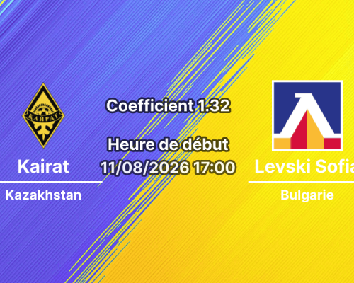 Pronostic Kairat Levski Sofia — Turkistan Arena, Ligue des Champions 2026/27, 11 août 2026