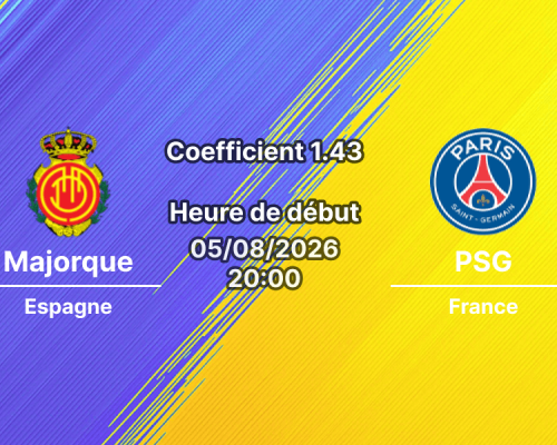 Pronostic Majorque PSG – Estadi Mallorca Son Moix, Palma de Majorque, Match amical pré-saison 5 août 2026