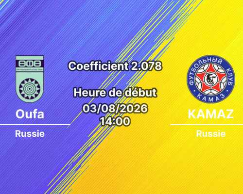 Pronostic Oufa KAMAZ – Stade Neftyanik Ufa, Pervaya Liga Russie 2026-27, 3 août
