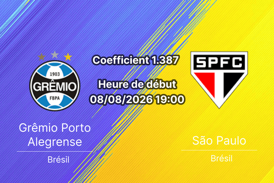 Pronostic Grêmio Porto Alegrense São Paulo – Arena do Grêmio, Brasileirão Série A Journée 22 8 août 2026