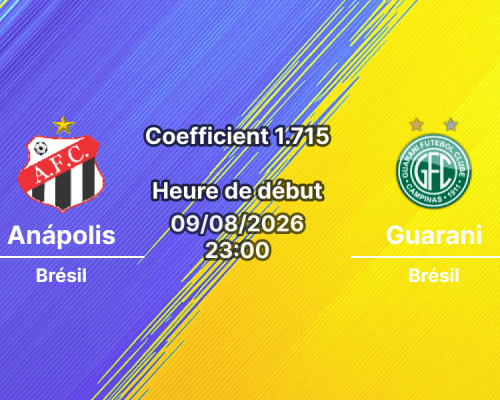 Pronostic Anápolis Guarani – Estádio Jonas Duarte, Anápolis, Brasileirão Série C Journée 16, 10 août 2026