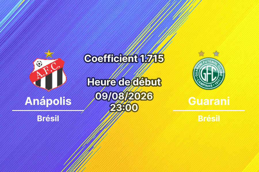 Pronostic Anápolis Guarani – Estádio Jonas Duarte, Anápolis, Brasileirão Série C Journée 16, 10 août 2026