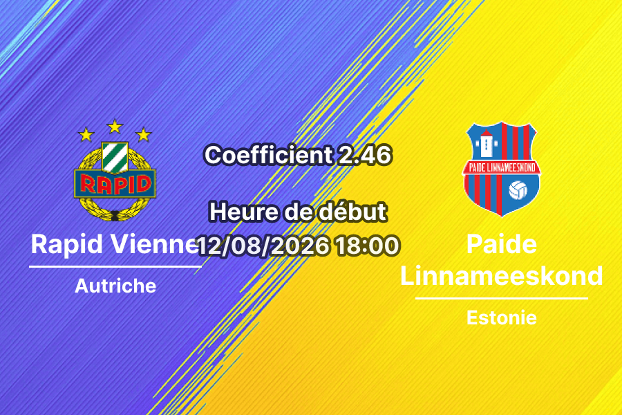Pronostic Rapid Vienne Paide Linnameeskond — Allianz Stadion, Ligue Conférence 2026/27, Vienne, 12 août 2026