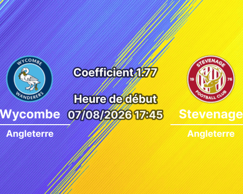 Pronostic Wycombe Wanderers Stevenage – Adams Park, High Wycombe, Carabao Cup Premier tour 7 août 2026