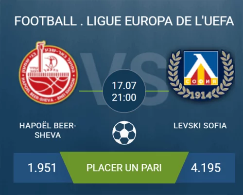 pronostic Hapoël Beer-Sheva-Levski Sofia