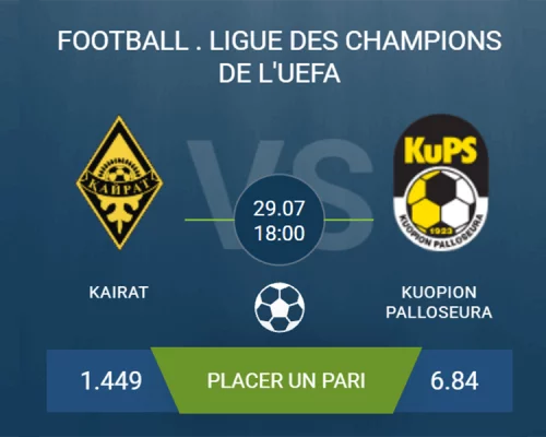Pronostic Kairat – KuPS