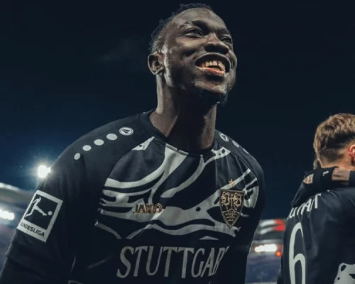 Silas Katompa lors d’un match avec Stuttgart