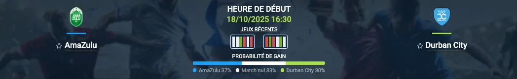 Pronostic AmaZulu - Durban City