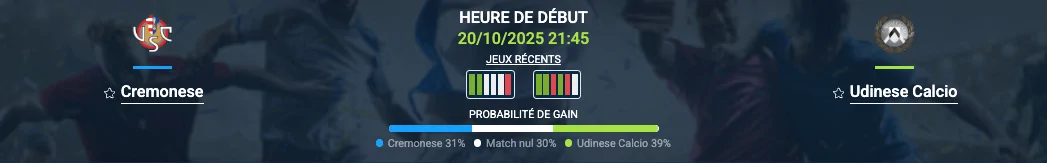 Pronostic Cremonese - Udinese