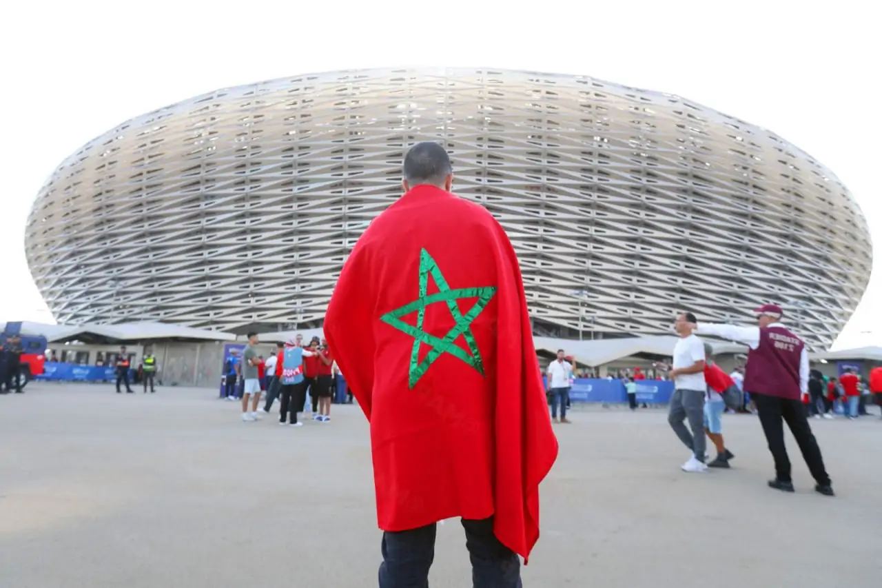 Othman Maamma marquant un but décisif pour le Maroc.