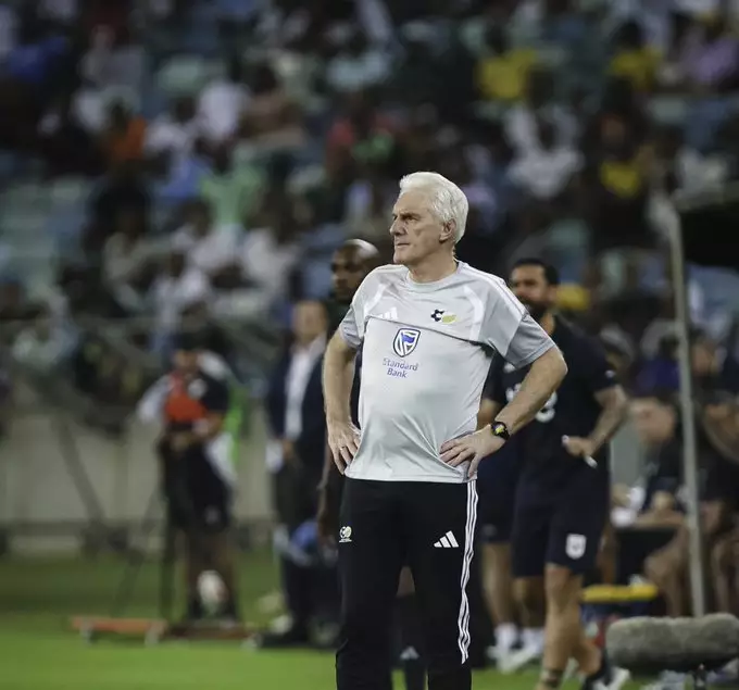 Hugo Broos sélectionneur Bafana Bafana conférence presse Moses Mabhida Durban

