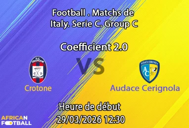 Pronostic FC Crotone – Audace Cerignola 34e journée Serie C Girone C 2025-2026 : analyse des cotes et paris pour le duel des playoffs au Stadio Ezio Scida
