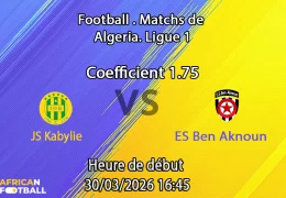 Pronostic JS Kabylie – ES Ben Aknoun