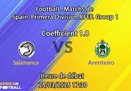 Pronostic Unionistas de Salamanca CF – CD Arenteiro 30e journée Primera División RFEF Grupo 1 2025-2026 : analyse des cotes et paris au Estadio Reina Sofía