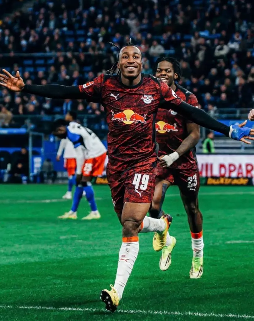 Yan Diomande ailier ivoirien en action RB Leipzig Bundesliga

