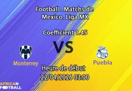 Pronostic Monterrey – Puebla en Liga MX Clausura. Analyse xG, H2H, cotes et verdict. Pariez malin avec African-Football.com.