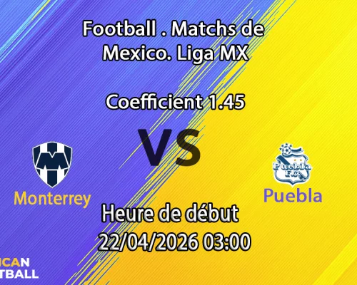 Pronostic Monterrey – Puebla en Liga MX Clausura. Analyse xG, H2H, cotes et verdict. Pariez malin avec African-Football.com.