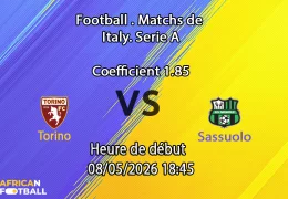 Pronostic Torino Sassuolo, Stadio Olimpico, Serie A J36, 8 mai 2026