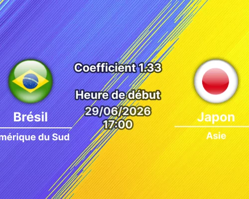 Pronostic Brésil Japon – NRG Stadium Houston, 16es de finale Coupe du Monde 2026, 29 juin