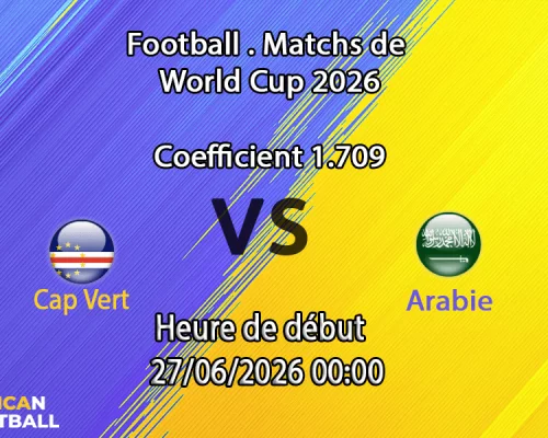 Pronostic Cap Vert Arabie saoudite – NRG Stadium Houston, Coupe du Monde 2026, groupe H, 27 juin