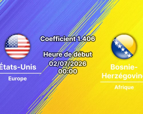 Pronostic États-Unis Bosnie-Herzégovine – Levi's Stadium Santa Clara, 16es de finale Coupe du Monde 2026, 2 juillet