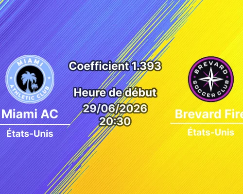Pronostic Miami AC Brevard Fire – AutoNation Field Davie Floride, USL League Two 2026, 29 juin