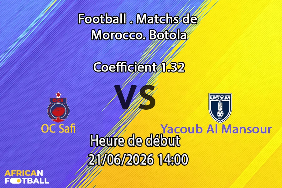 Pronostic OC Safi - Yacoub Al Mansour