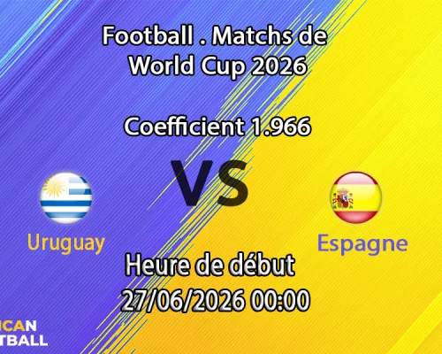 Pronostic Uruguay Espagne – Estadio Akron Guadalajara, Coupe du Monde 2026, groupe H, 27 juin
