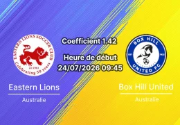 Pronostic Eastern Lions Box Hill United – Gardiners Creek Reserve Melbourne, VPL2 24 juillet 2026