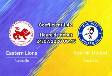 Pronostic Eastern Lions Box Hill United – Gardiners Creek Reserve Melbourne, VPL2 24 juillet 2026