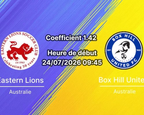 Pronostic Eastern Lions Box Hill United – Gardiners Creek Reserve Melbourne, VPL2 24 juillet 2026