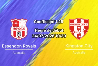 Pronostic Essendon Royals Kingston City – Cross Keys Reserve Melbourne, VPL2 24 juillet 2026