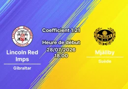 Pronostic Lincoln Red Imps Mjällby AIF – Europa Point Sports Complex Gibraltar, UEFA Champions League QR2 Retour, 28 juillet 202
