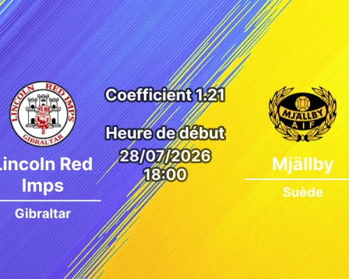 Pronostic Lincoln Red Imps Mjällby AIF – Europa Point Sports Complex Gibraltar, UEFA Champions League QR2 Retour, 28 juillet 202