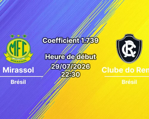 Pronostic Mirassol Clube do Remo – Estadio José Maria de Campos Maia, Brasileirao Serie A 2026, 29 juillet
