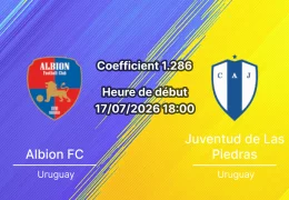 Pronostic Albion Montevideo Juventud de Las Piedras – Luis Franzini, Primera División Uruguay 17 juillet 2026