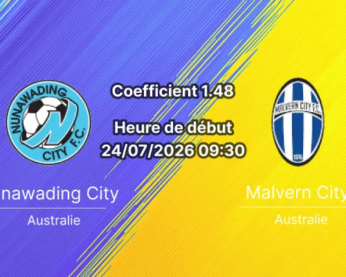 Pronostic Nunawading City Malvern City – Mahoneys Reserve, Victorian Premier League 2 24 juillet 2026