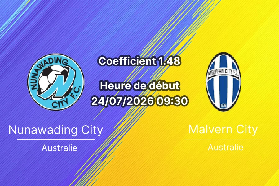Pronostic Nunawading City Malvern City – Mahoneys Reserve, Victorian Premier League 2 24 juillet 2026