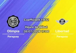 Pronostic Club Olimpia Club Libertad – Defensores del Chaco Asunción Paraguay, Primera División Tour 1, 26 juillet 2026