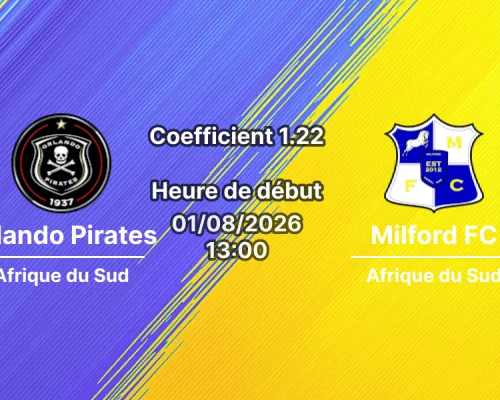 Pronostic Orlando Pirates Milford FC – Orlando Amstel Arena Johannesburg, Betway Premiership 2026-27, 1er août